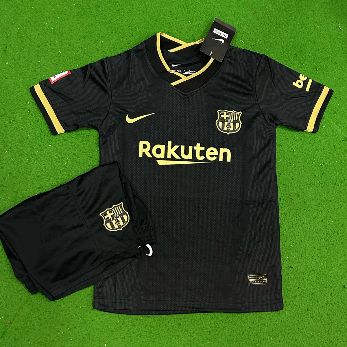 BARCELONA BLACK KIDS 2021-22 OFFICIAL AWAY KIT